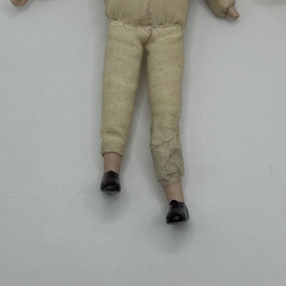 3‎ Miniature Porcelain Bisque & Fabric Dollhouse Dolls 5.75